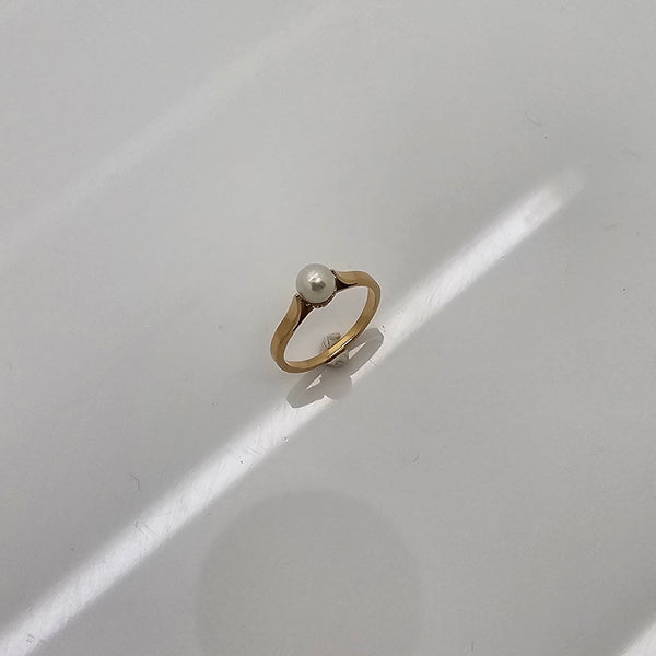 Bague Solitaire en Or Jaune 18K - Taille 49 - 1.97G