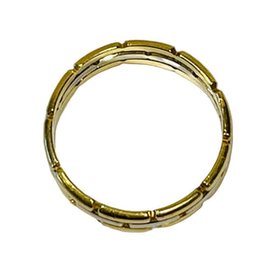 Bague Tank en Or Jaune et Or Gris 18K - T55 - 4.28gr
