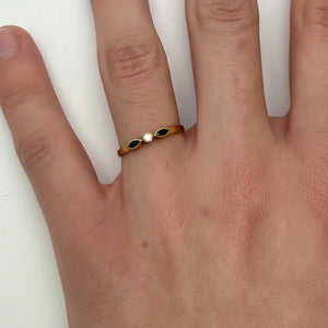 Bague en Or Jaune 18 K - Taille 51 - 1 G