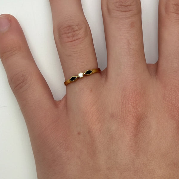 Bague en Or Jaune 18 K - Taille 51 - 1 G