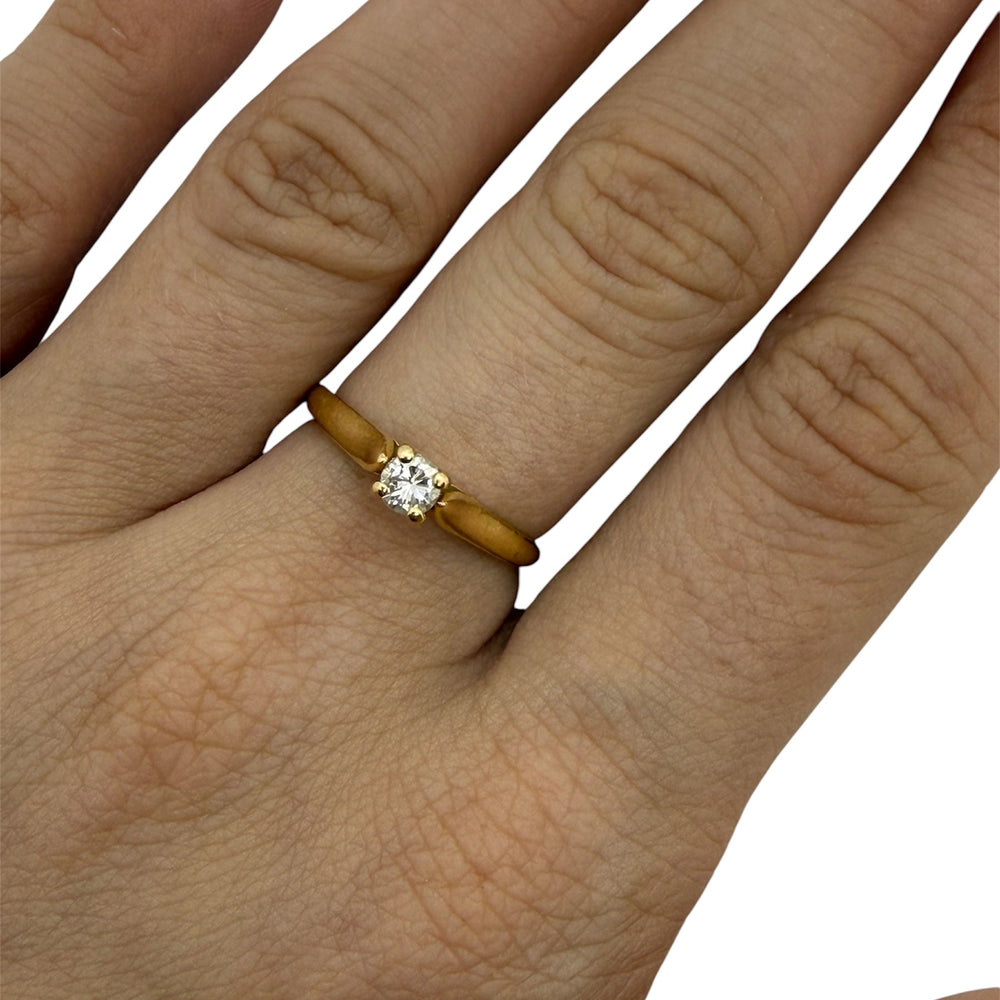 Anneau alliance or Jaune avec Diamant 18k