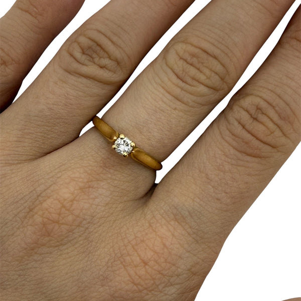 Anneau alliance or Jaune avec Diamant 18k