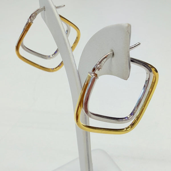 Créoles en Or Jaune et Blanc 18K