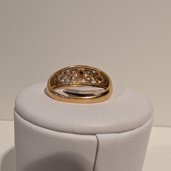Bague Tank Or Jaune et Blanc 18K 2.68 Grs - Taille 52
