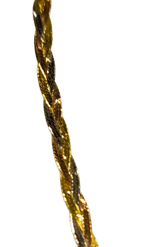 Collier Princesse Tressé en Or Jaune Or Gris Or Rose 18K