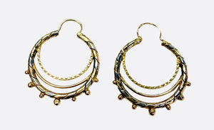 Boucles d'oreilles créoles 18k or jaune et blanc