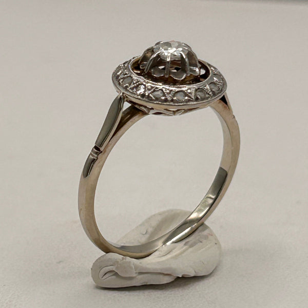 Bague Ancienne en Or Blanc 18K 2.30 Grs