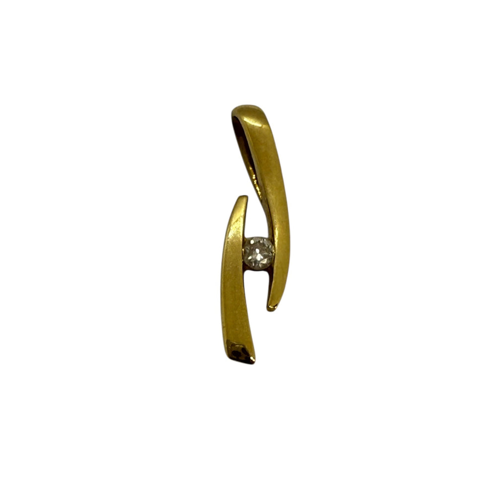 Pendentif Solitaire Diamants en Or Jaune 18K - 0.84 Grs