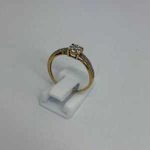 Bague Solitaire en Or Jaune 18 K - Taille 56 - 1.91 G