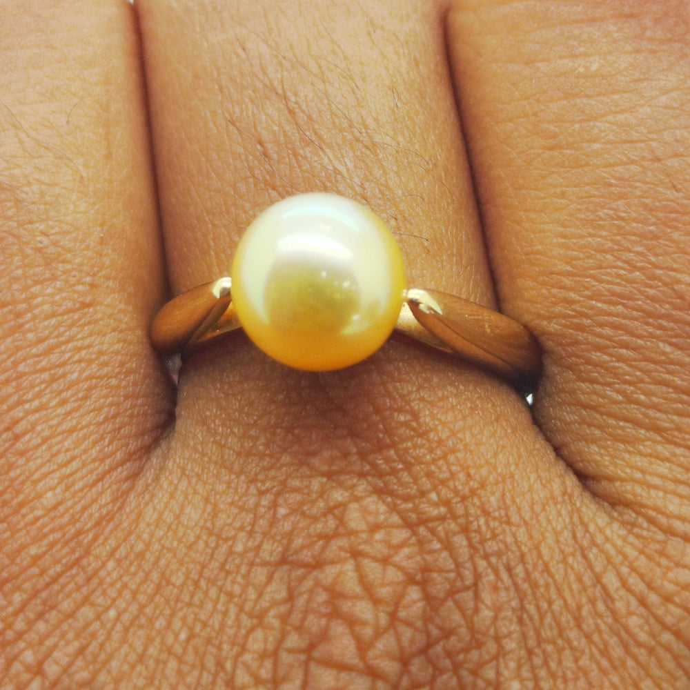 Bague Or Jaune 18 Carats avec Perle de Culture