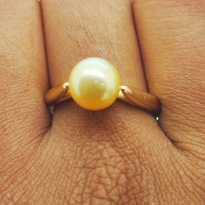 Bague Or Jaune 18 Carats avec Perle de Culture