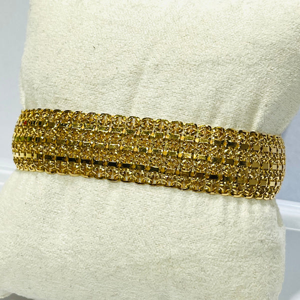 Bracelet Maillon Maille Russe en Or Jaune 18K