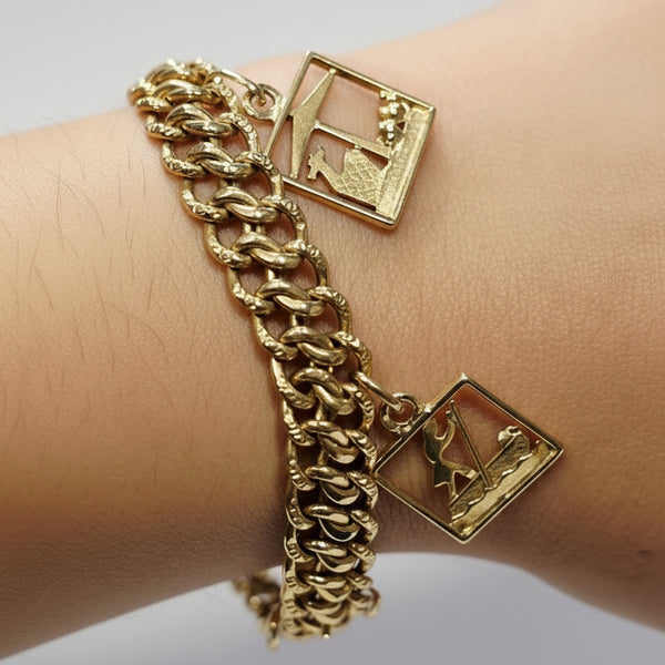 Bracelet en Or Jaune 18K Maille Américaine