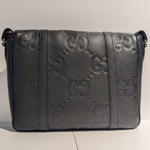 Sacoche Gucci GG Jumbo en Cuir Noir en très bon état