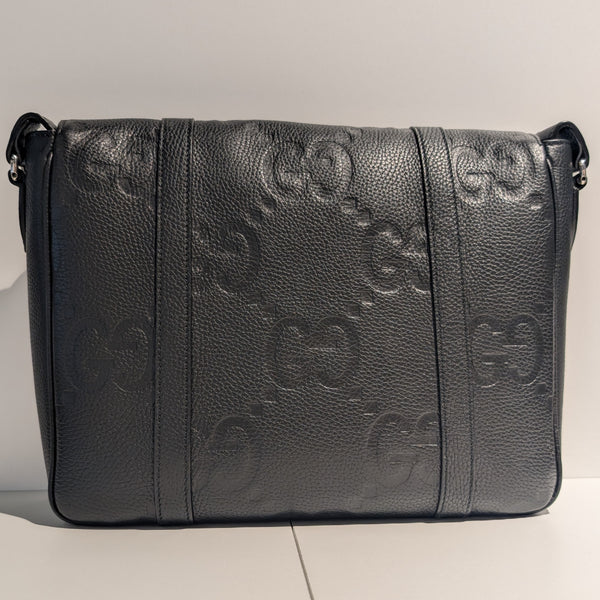 Sacoche Gucci GG Jumbo en Cuir Noir en très bon état