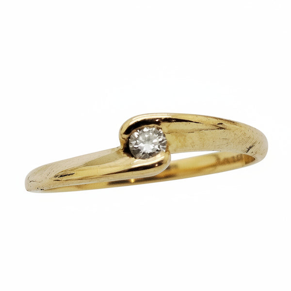 Bague Solitaire Or Jaune 18K avec Diamant