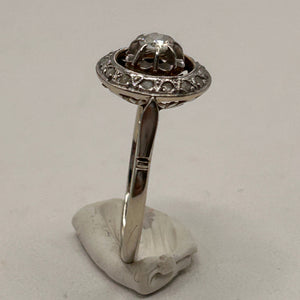 Bague Ancienne en Or Blanc 18K 2.30 Grs