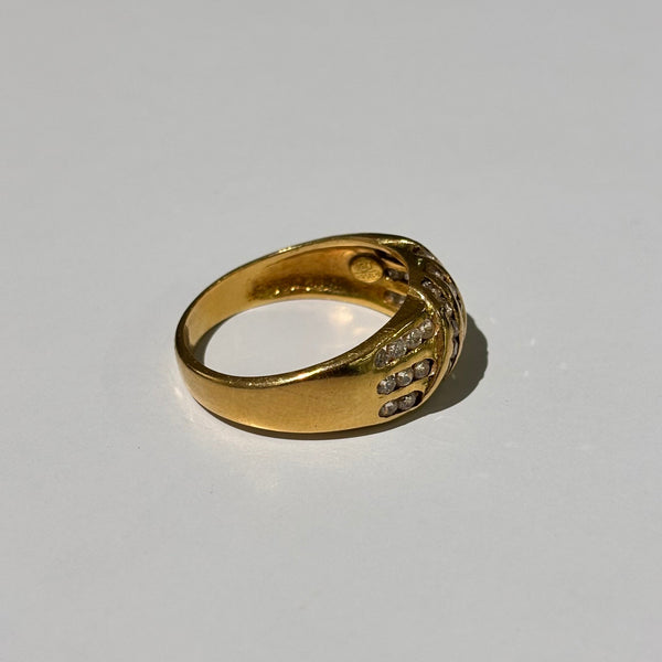 Bague en Or Jaune 18K sertie de 36 Oxydes de Zirconium