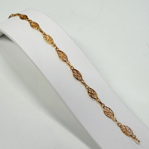 Bracelet maille filigrane en or jaune 18k - 18cm - 4.48gr