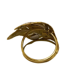 Bague artisanale en or jaune 18 carats avec feu