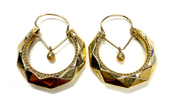 Créoles d'Oreilles en Or Jaune 18k - 3 Grs