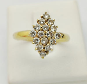 Bague Marquise en Or Jaune 18k - 4.34 G - Taille : 59