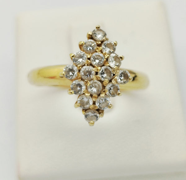 Bague Marquise en Or Jaune 18k - 4.34 G - Taille : 59
