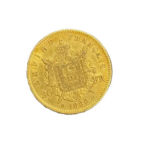 20 Francs Napoléon en or jaune 20 K de 1866