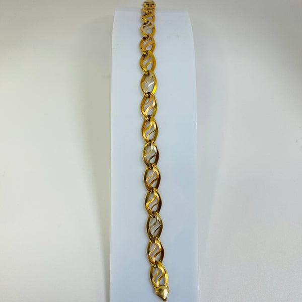 Bracelet Maillon en Or 18 Carats Tête d'Aigle 18 K - 7.88 Grs