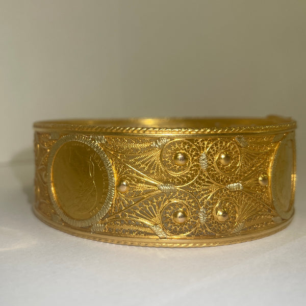 Bracelet manchette en Or jaune 18K 48.98 Grs
