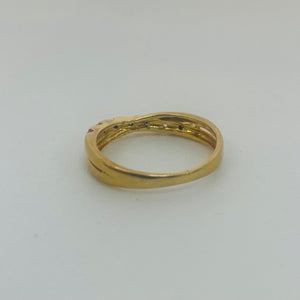 Bague Demi-Tour en Or Jaune 18K & Zirconiums