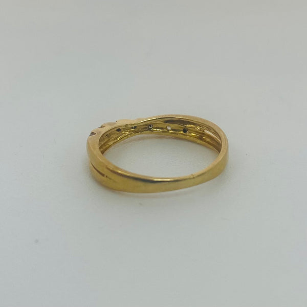 Bague Demi-Tour en Or Jaune 18K & Zirconiums
