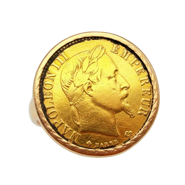 Bague Pièce en Or Jaune 18k