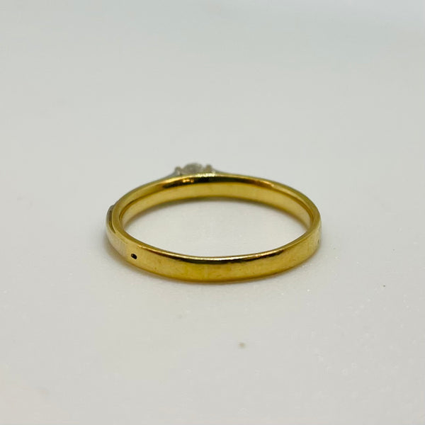 Bague Solitaire Diamant en Or Jaune 18K Taille-55