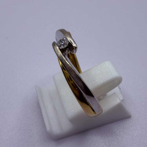 Bagues Alliance Or Jaune et Blanc 18K - Taille 57.5 - 2.92g