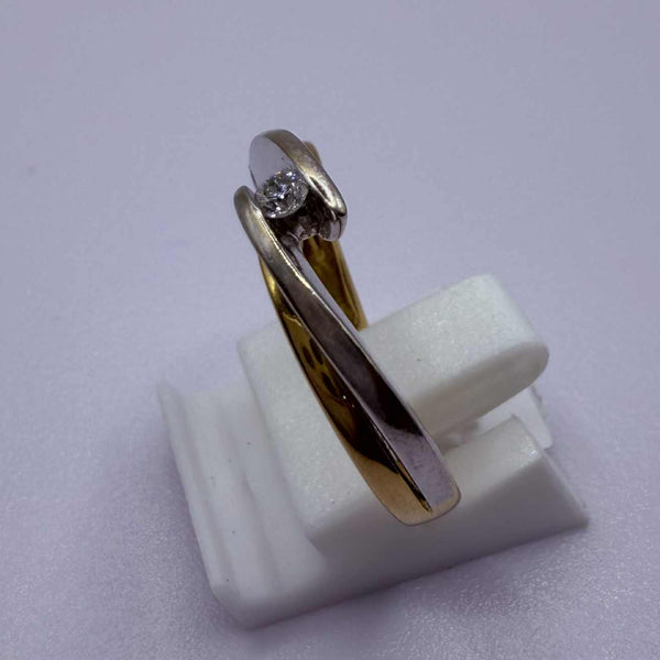 Bagues Alliance Or Jaune et Blanc 18K - Taille 57.5 - 2.92g