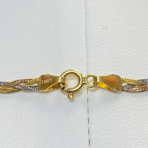 Collier Ras du Cou Tressé 3 Ors 18K 5.08 Grs