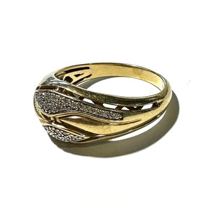 Bagues en Or Jaune Serties de Diamants 18 k