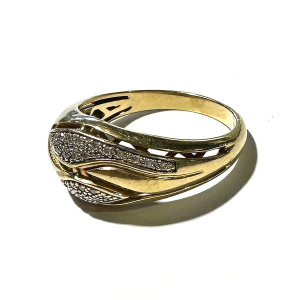 Bagues en Or Jaune Serties de Diamants 18 k