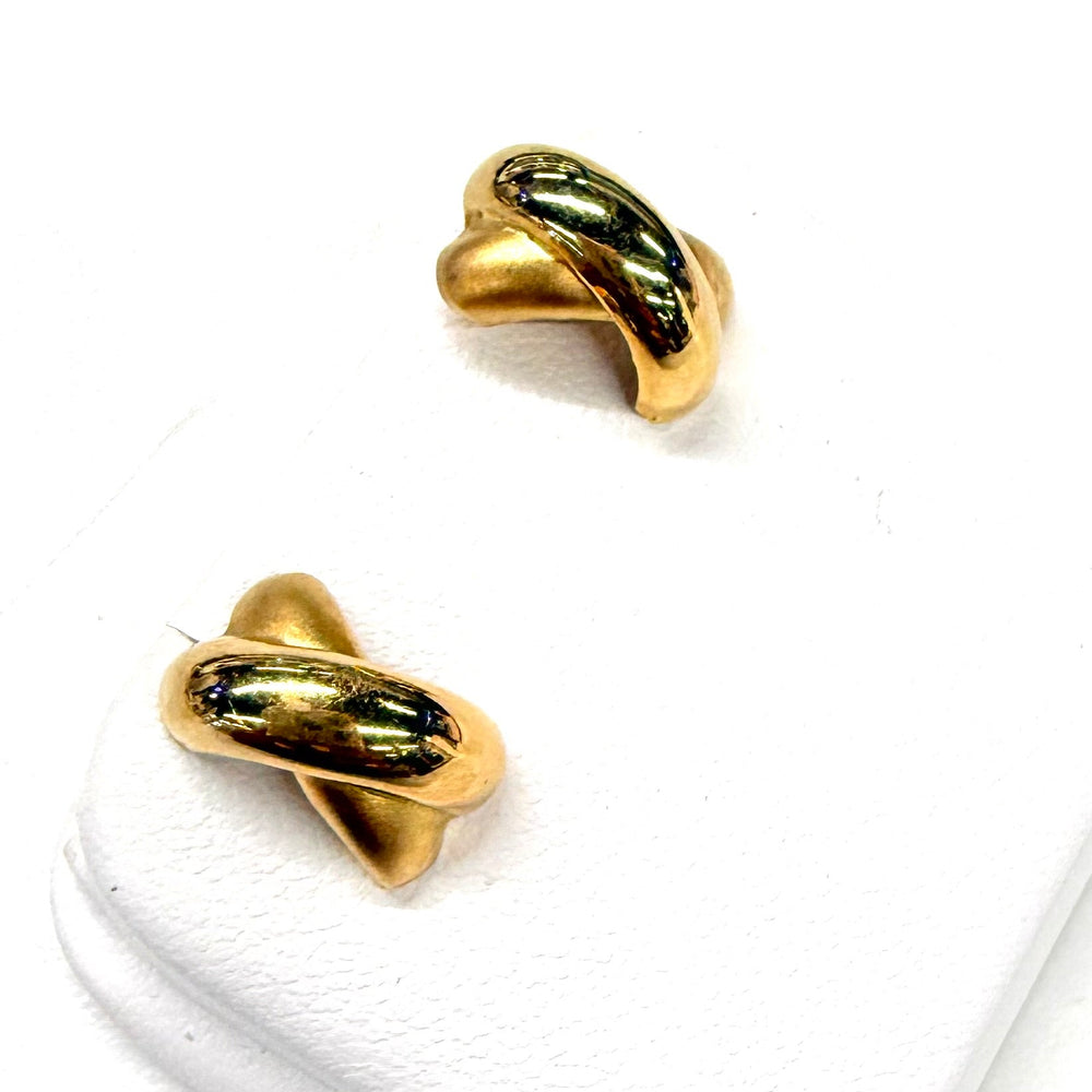 Boucles d'oreilles croix en Or jaune 18K - 1.21g