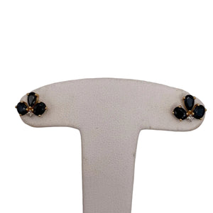 Boucles d'oreilles en Or jaune 18K diamant et saphirs - 1.45G