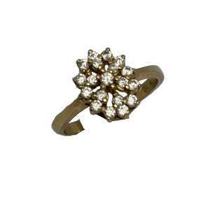 Superbe Bague Marguerite en Or Jaune 18K - Taille 54 - 3.95G