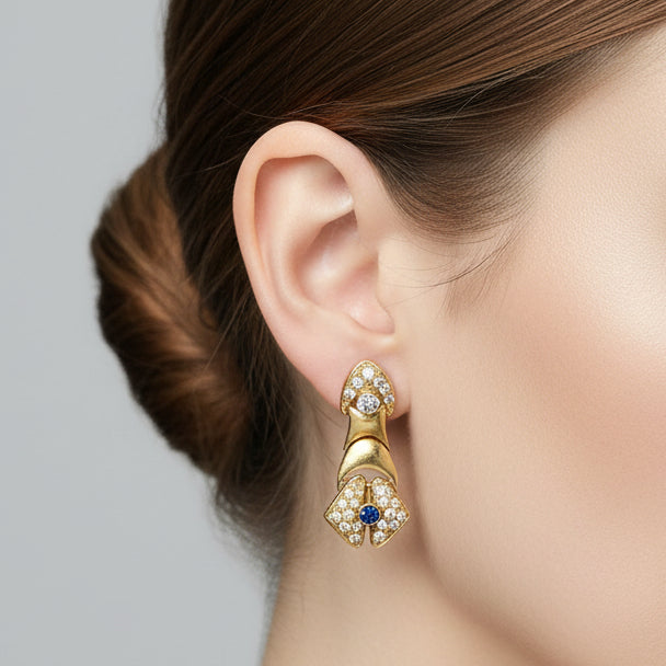 Boucles d'oreilles en or jaune 18 K - 12.32 G