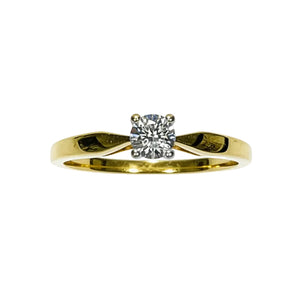 Bague Solitaire en Or Jaune 18k - 1.79 G -