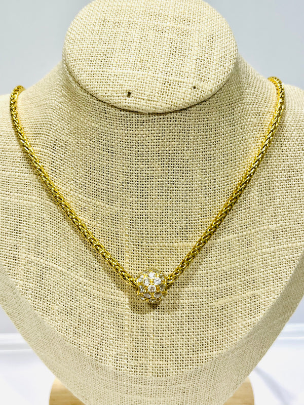 Pendentif Boule Or 18 Carats avec Zirconium