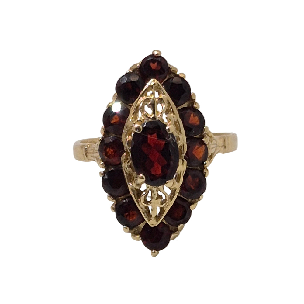 Bague Marquise en Or Jaune 18K- Taille 55
