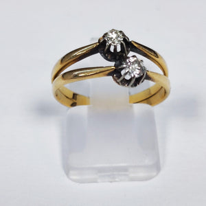 Bagues en Or Jaune 750/1000 avec 2 Diamants