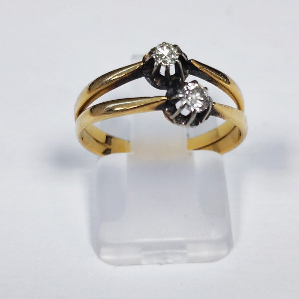 Bagues en Or Jaune 750/1000 avec 2 Diamants