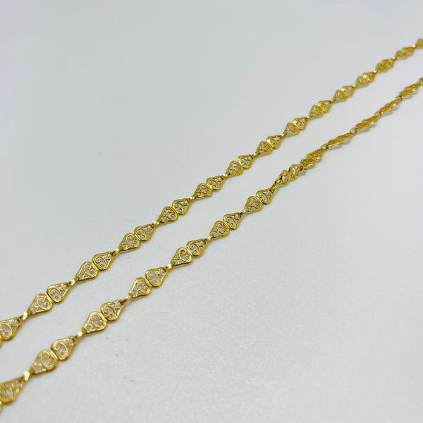 Collier en Or Jaune 18 Carats Filigrane 68 cm