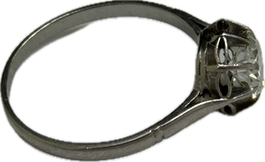 Bague Diamant Solitaire en Or Blanc 18K - Taille 59